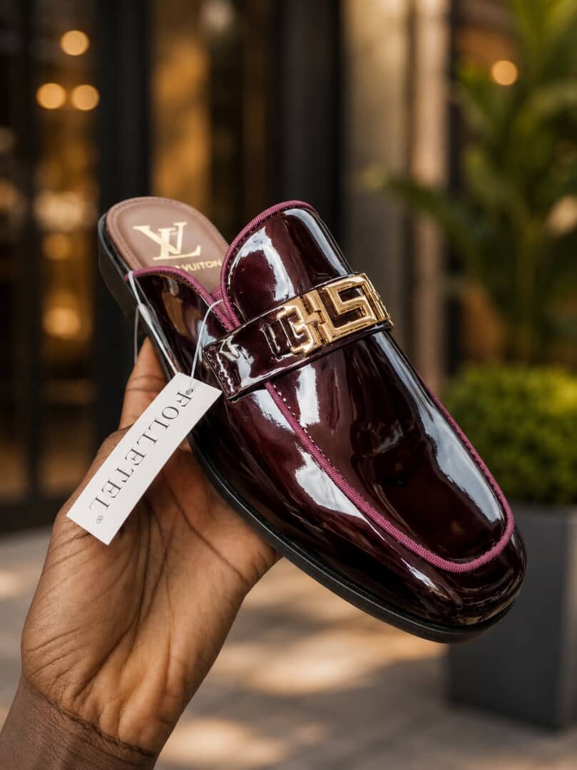 New season burgundy patent loafer
