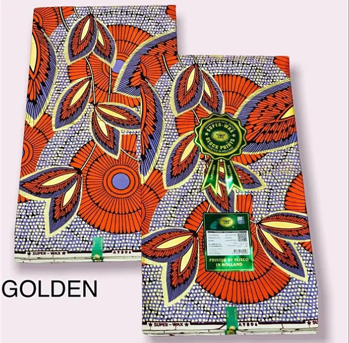 Golden Ankara wax print fabric
